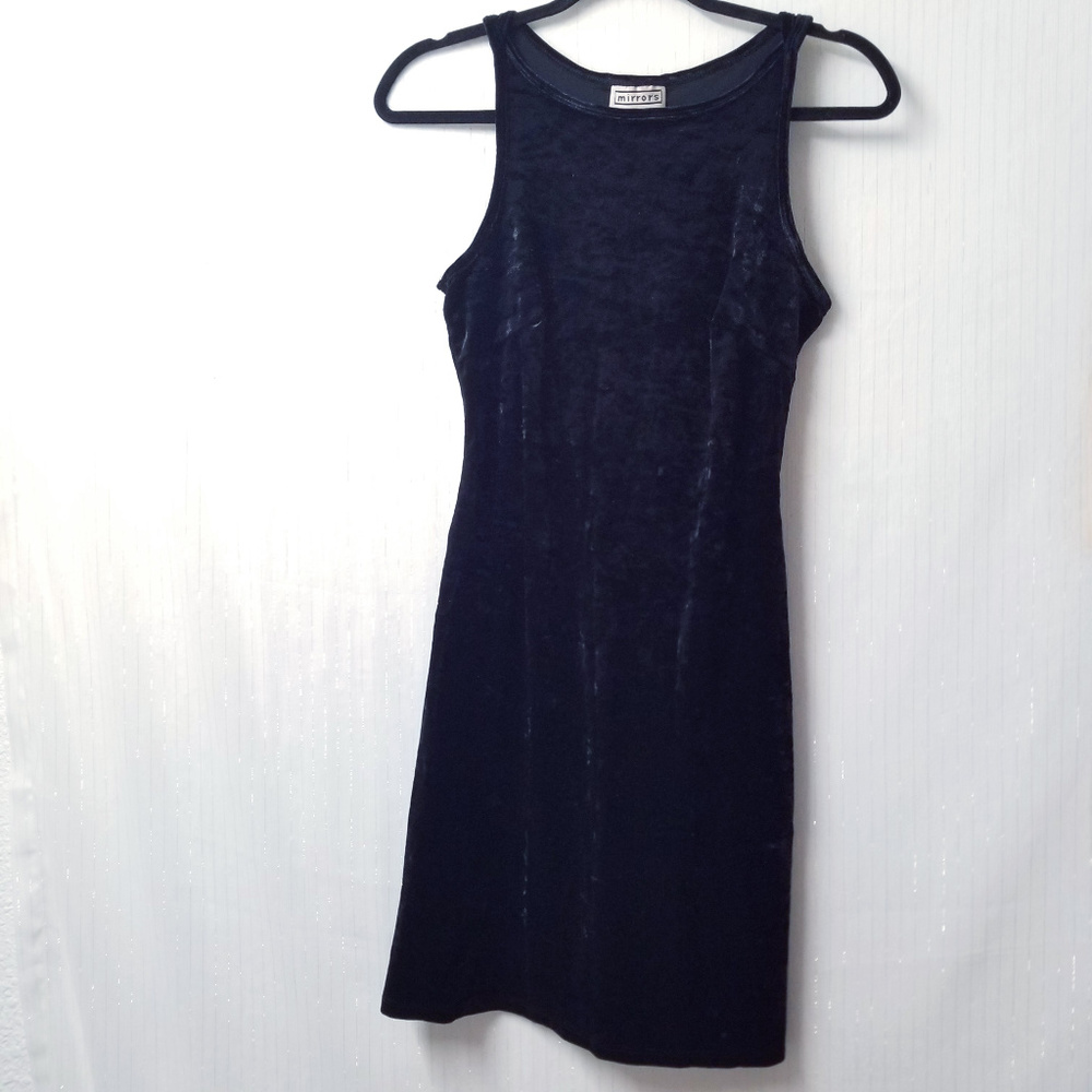 Mirrors Women's Black Velvet Form Fit Dress SZ M